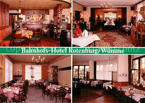 AK / Ansichtskarte Rotenburg_Wuemme Bahnhofs Hotel Rotenburg Innenansichten Rotenburg Wuemme