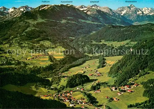 AK / Ansichtskarte Tiefenbach_Oberstdorf Fliegeraufnahme Gesamtansicht Fellhorn Kanzelwand Elferkopf Widderstein Tiefenbach_Oberstdorf