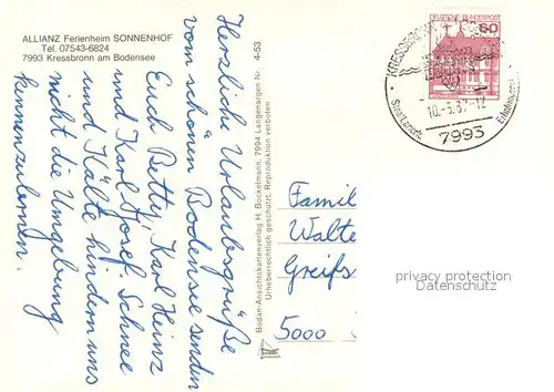 AK / Ansichtskarte Kressbronn_Bodensee Fliegeraufnahme Allianz Ferienheim Sonnenhof Kressbronn Bodensee