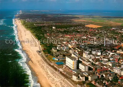 AK / Ansichtskarte Westerland_Sylt Fliegeraufnahme Strandpanorama Westerland_Sylt