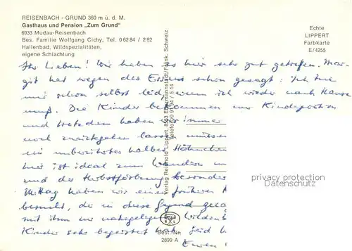 AK / Ansichtskarte Mudau Gasthaus Pension Zum Grund Hallenbad Terrasse Mudau