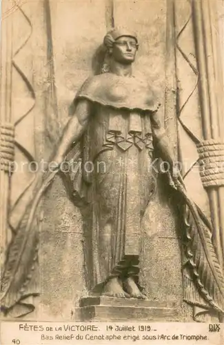 AK / Ansichtskarte Skulpturen Victoire 14. Juillet 1919 