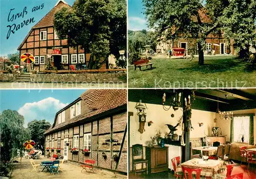 AK / Ansichtskarte Raven_Lueneburger_Heide Landhaus St. Hubertus Gaststaette Terrasse Garten Raven_Lueneburger_Heide