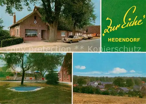 AK / Ansichtskarte Hedendorf Hotel Ausflugslokal Gasthaus zur Eiche Ortsansicht Hedendorf