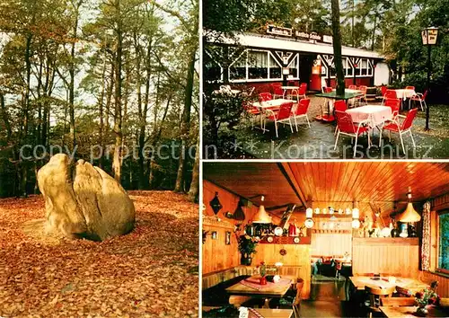 AK / Ansichtskarte Schwiederstorf Karlstein Schaenke Gastraum Terrasse Gedenkstein Schwiederstorf