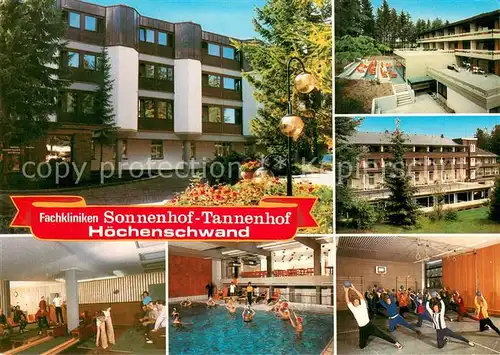 AK / Ansichtskarte Hoechenschwand Fachkliniken Sonnenhof Tannenhof Kegelbahnen Hallenbad Sporthalle Kurort im Schwarzwald Hoechenschwand