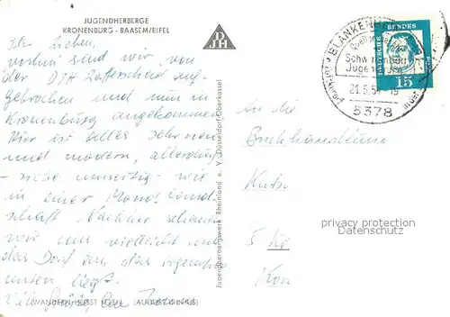 AK / Ansichtskarte Kronenburg_Eifel Jugendherberge Kronenburg Eifel