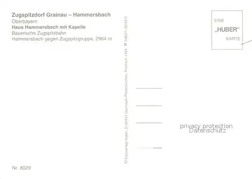AK / Ansichtskarte Hammersbach_Grainau Hotel Haus Hammersbach mit Kapelle Bayerische Zugspitzbahn Landschaft Felder Zugspitzgruppe Wettersteingebirge Hammersbach Grainau
