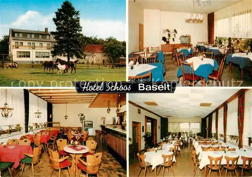 AK / Ansichtskarte Baselt Hotel Schoos Restaurant Cafe Pferdekoppel Baselt