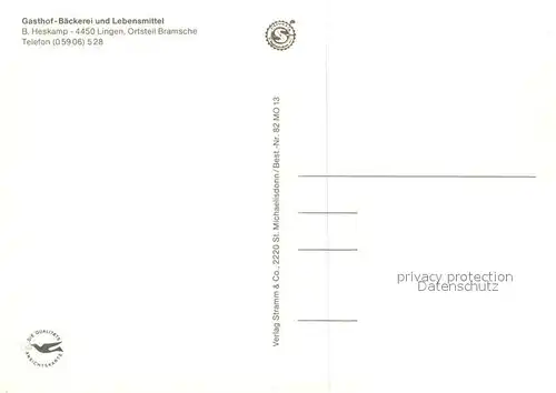 AK / Ansichtskarte Bramsche_Lingen Gasthof Baeckerei und Lebensmittel Kirche Bramsche Lingen