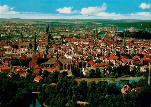 AK / Ansichtskarte Luebeck Stadtzentrum Stadt der sieben Tuerme Hansestadt Luebeck