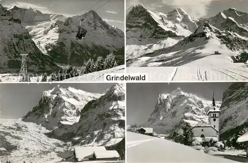 AK / Ansichtskarte Grindelwald Teilansichten Sessellift Kirche Grindelwald