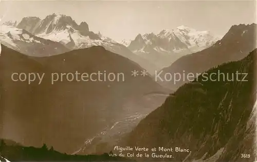 AK / Ansichtskarte Aiguille_Verte_3489m_VS et Mont Blanc vues du Col de la Gueulaz 