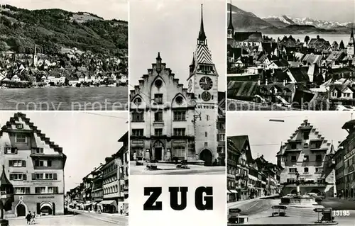 AK / Ansichtskarte Zug_ZG Ortsansichten Rathaus Kirche Zug_ZG