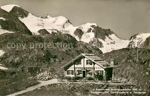 AK / Ansichtskarte Sustenpass Restaurant Sustenpasshoehe Sustenstrasse Gwaechtenhorn und Tierberge Sustenpass