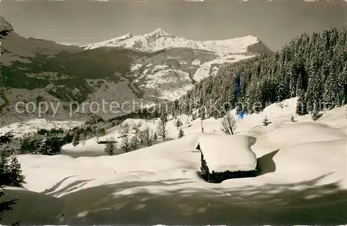 AK / Ansichtskarte Grindelwald mit Lauberhorn Tschuggen Maennlichen Grindelwald
