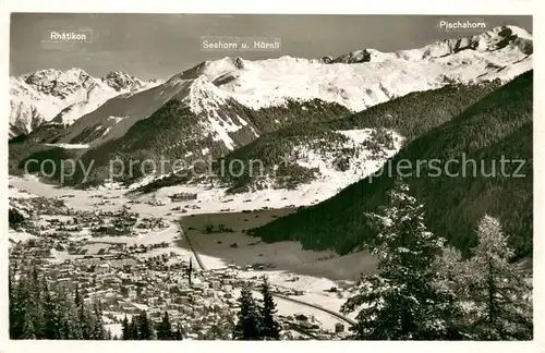 AK / Ansichtskarte Davos_GR mit Rhaetikon Seehorn und Pischahorn Davos_GR