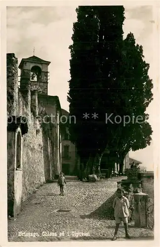 AK / Ansichtskarte Brissago_Lago_Maggiore Chiesa ed i Cipressi Brissago_Lago_Maggiore