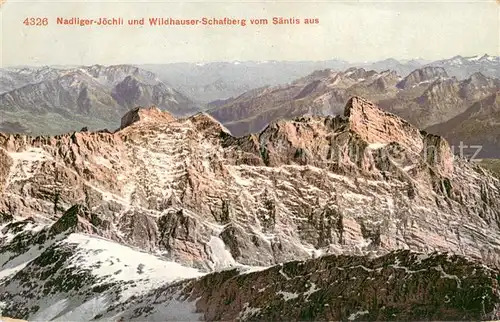 AK / Ansichtskarte Saentis_AR Blick auf Nadliger Joechli und Wildhauser Schafberg Saentis_AR
