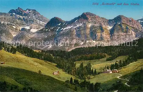 AK / Ansichtskarte Saentis_AR mit Kraetzerli Saentis_AR