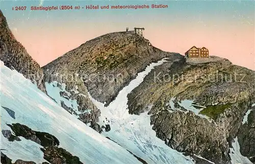 AK / Ansichtskarte Saentis_AR Gipfel Hotel und meteorologische Station Saentis_AR