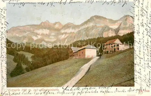 AK / Ansichtskarte Alpstein_GR Kraezerle mit Alpsteinkette 