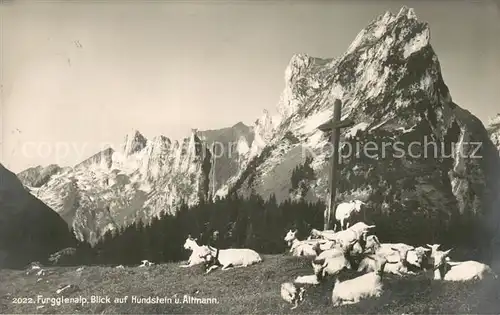 AK / Ansichtskarte Furgglenalp_Appenzell_IR mit Hundstein und Altmann 