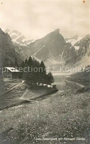 AK / Ansichtskarte Seealpsee_Saentis_IR mit Altmann 