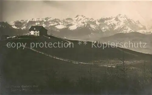 AK / Ansichtskarte Gaebris Gasthaus Gaebris mit Saentis Massiv Gaebris