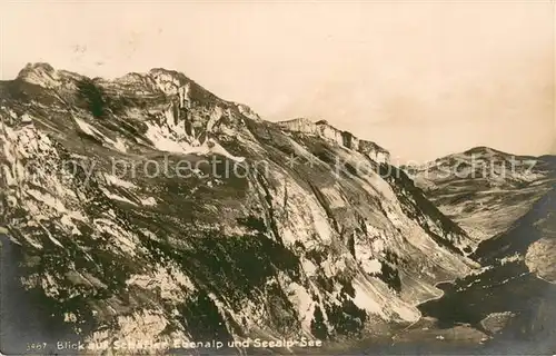 AK / Ansichtskarte Appenzell_IR Blick auf Schaefler Ebenalp und Seealpsee Appenzell IR