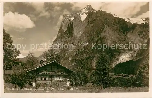 AK / Ansichtskarte Grindelwald Grindelwaldnerhaus mit Wetterhorn Grindelwald