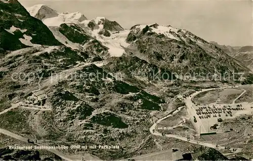 AK / Ansichtskarte Sustenpass Restaurant Sustenpasshoehe mit Parkplatz Sustenpass