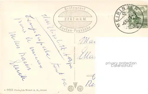 AK / Ansichtskarte Sustenpass Restaurant Sustenpasshoehe mit Parkplatz Sustenpass