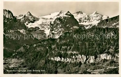 AK / Ansichtskarte Wetterhorn_Lauterbrunnen Blick vom Bruenig Wetterhorn_Lauterbrunnen