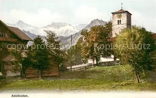 AK / Ansichtskarte Adelboden Panorama mit Kirche Adelboden