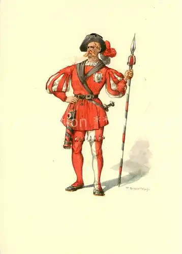 AK / Ansichtskarte Bern_BE Standeslaeufer von Glarus Kostuem des XVI Jhdts Schweizerisches Postmuseum Bern Bern_BE