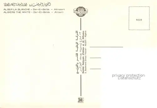 AK / Ansichtskarte Flughafen_Airport_Aeroporto Alger La Blanche Flughafen_Airport