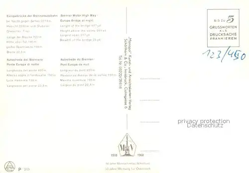 AK / Ansichtskarte Autobahn Europabruecke Brennerautobahn 