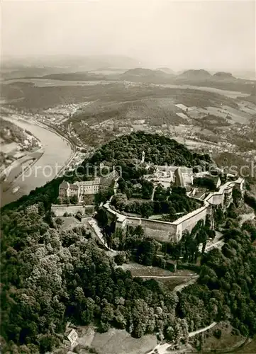 AK / Ansichtskarte Koenigstein_Saechsische_Schweiz Fliegeraufnahme Festung Koenigstein Koenigstein_Saechsische