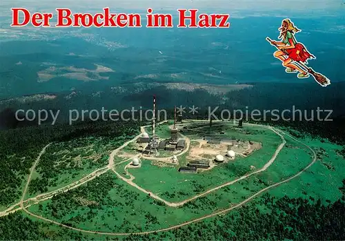 AK / Ansichtskarte Wernigerode_Harz Fliegeraufnahme Brocken im Harz Wernigerode Harz