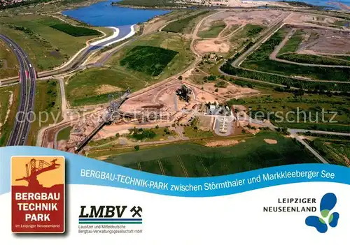 AK / Ansichtskarte Leipzig Fliegeraufnahme Bergbau Technik Park Leipzig