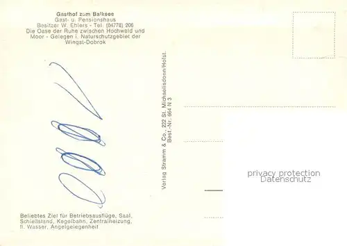 AK / Ansichtskarte Wingst Gasthof zum Balksee Wingst