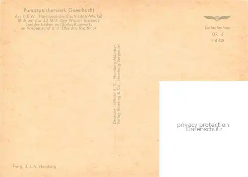 AK / Ansichtskarte Geesthacht_Elbe Pumpspeicherwerk Speicherbecken Krafthaus Geesthacht_Elbe