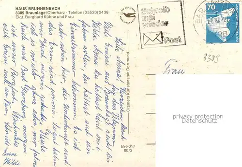 AK / Ansichtskarte Braunlage Haus Brunnenbach Braunlage
