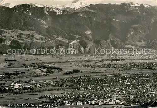 AK / Ansichtskarte Walzenhausen_AR Blick von der Gebhardshoehe auf Heerbrugg Widnau Diepoldsau Hohenems mit Hohen Freschen und Hohe Kugel Walzenhausen AR