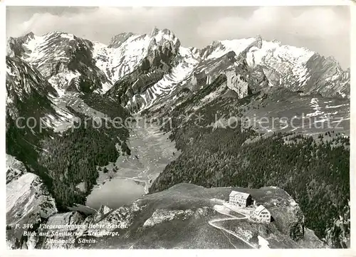 AK / Ansichtskarte Hoher_Kasten_Hohenkasten_1799m_IR Blick auf Saembtisersee Kreuzberge Altmann und Saentis 