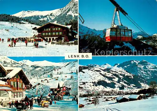 AK / Ansichtskarte Lenk_Simmental Hotel Skipiste Seilbahn Panorama Lenk Simmental