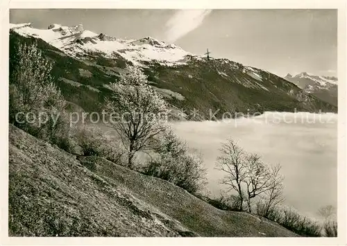 AK / Ansichtskarte Crans sur Sierre Trubelnstock croix des Chasseurs Bietschhorn Crans sur Sierre