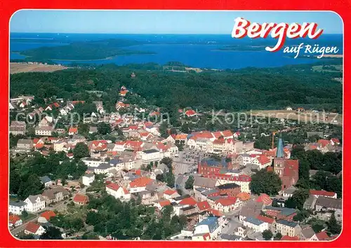 AK / Ansichtskarte Bergen_Ruegen Zentrum der Kreisstadt Fliegeraufnahme Bergen Ruegen
