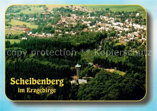 AK / Ansichtskarte Scheibenberg Blick auf Berg und Stadt Fliegeraufnahme Scheibenberg